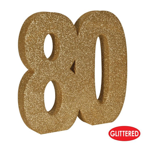 3-D Glittered "80" Centerpiece