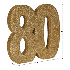 3-D Glittered "80" Centerpiece