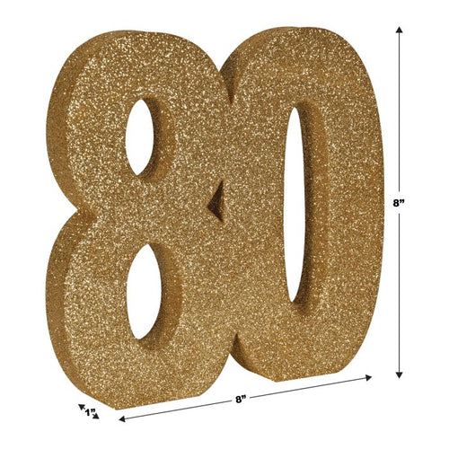 3-D Glittered "80" Centerpiece