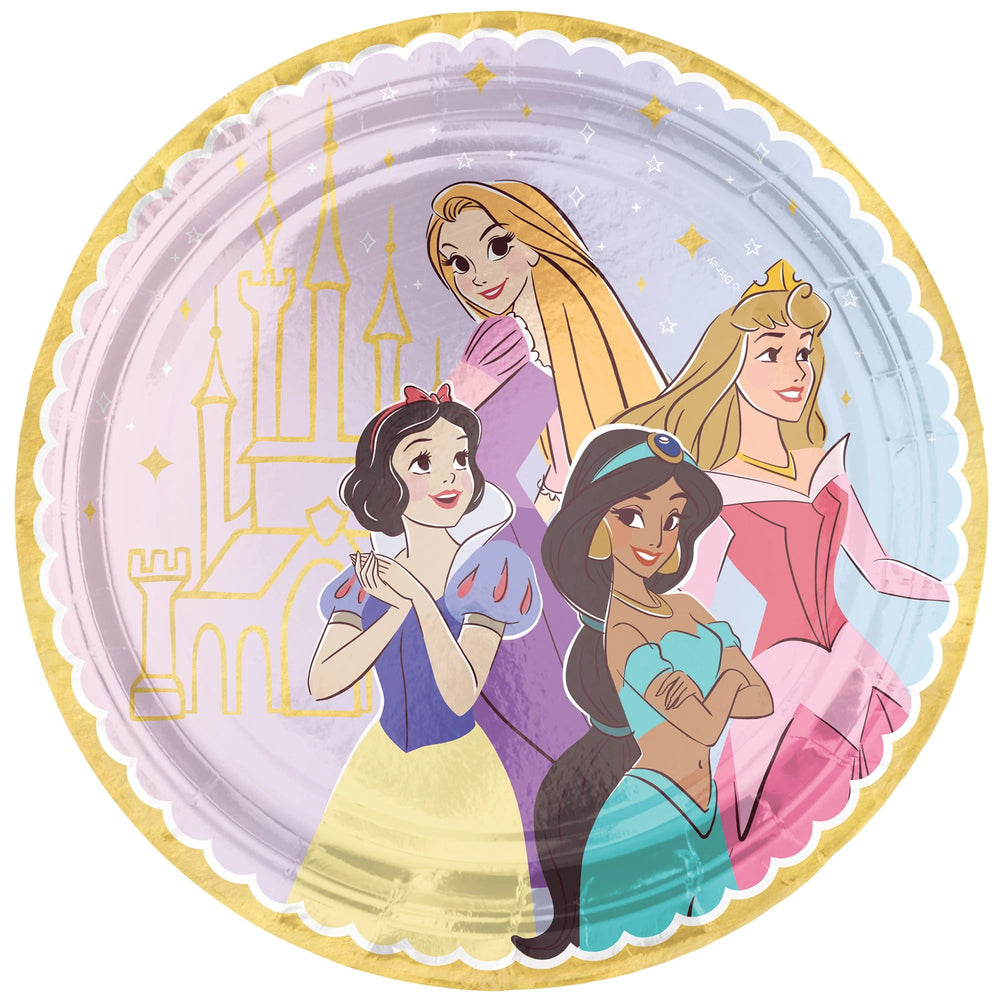 ©Disney Princess Metallic 7" Round Plates 8ct