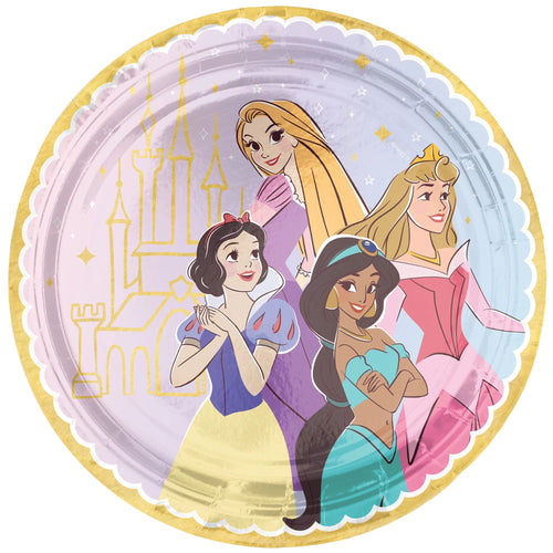 ©Disney Princess Metallic 7" Round Plates 8ct
