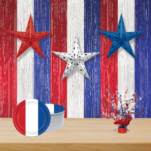 Patriotic Metallic Curtain
