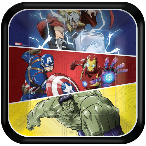 Avengers Core 9" Square Plates 8ct
