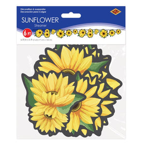 Sunflower streamer decoration with packaging on a white background