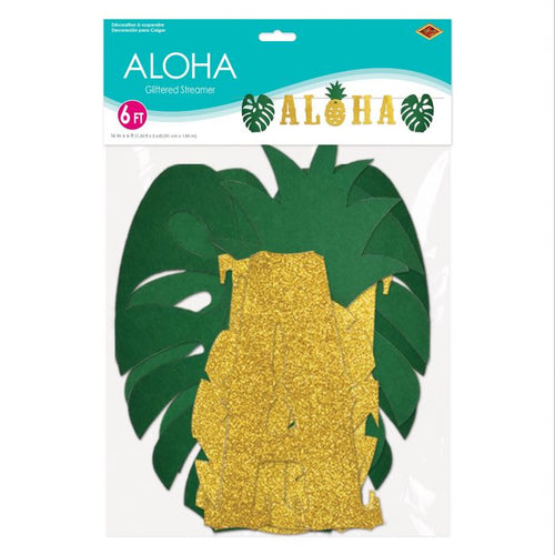 Glittered Aloha Streamer