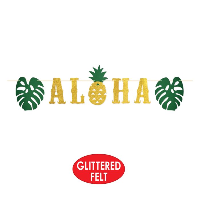 Glittered Aloha Streamer