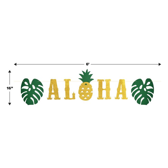 Glittered Aloha Streamer