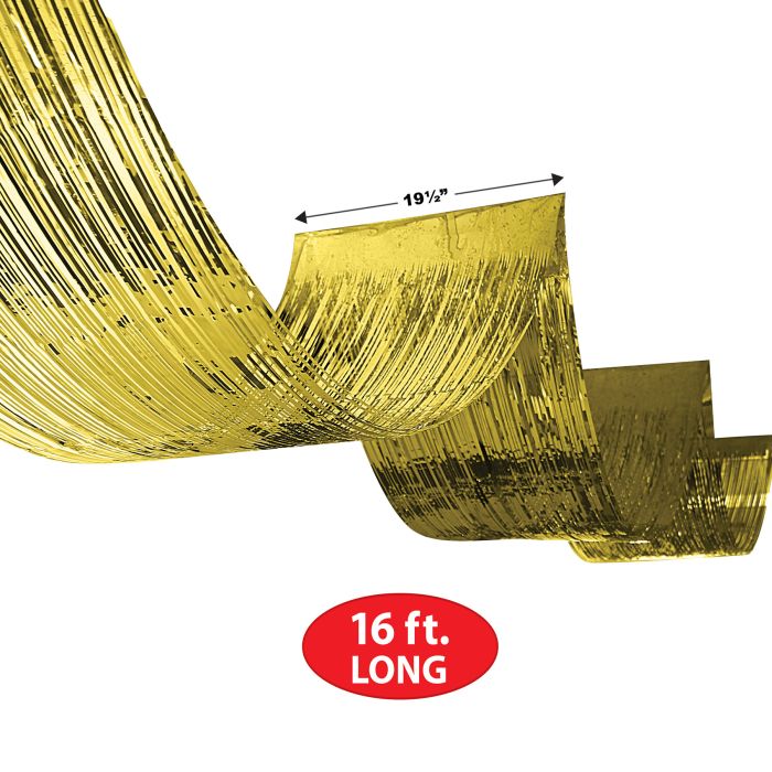 1-Ply Metallic Fringe Ceiling Curtain
