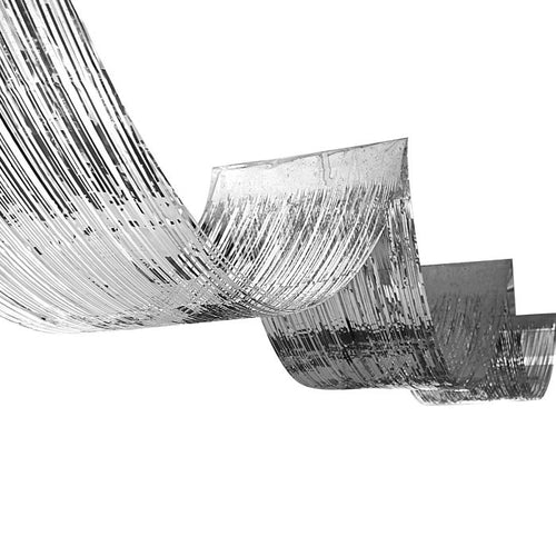 1-Ply Metallic Fringe Ceiling Curtain | Silver