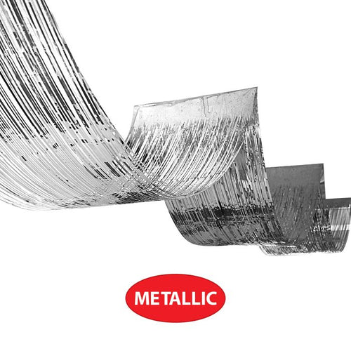 1-Ply Metallic Fringe Ceiling Curtain | Silver