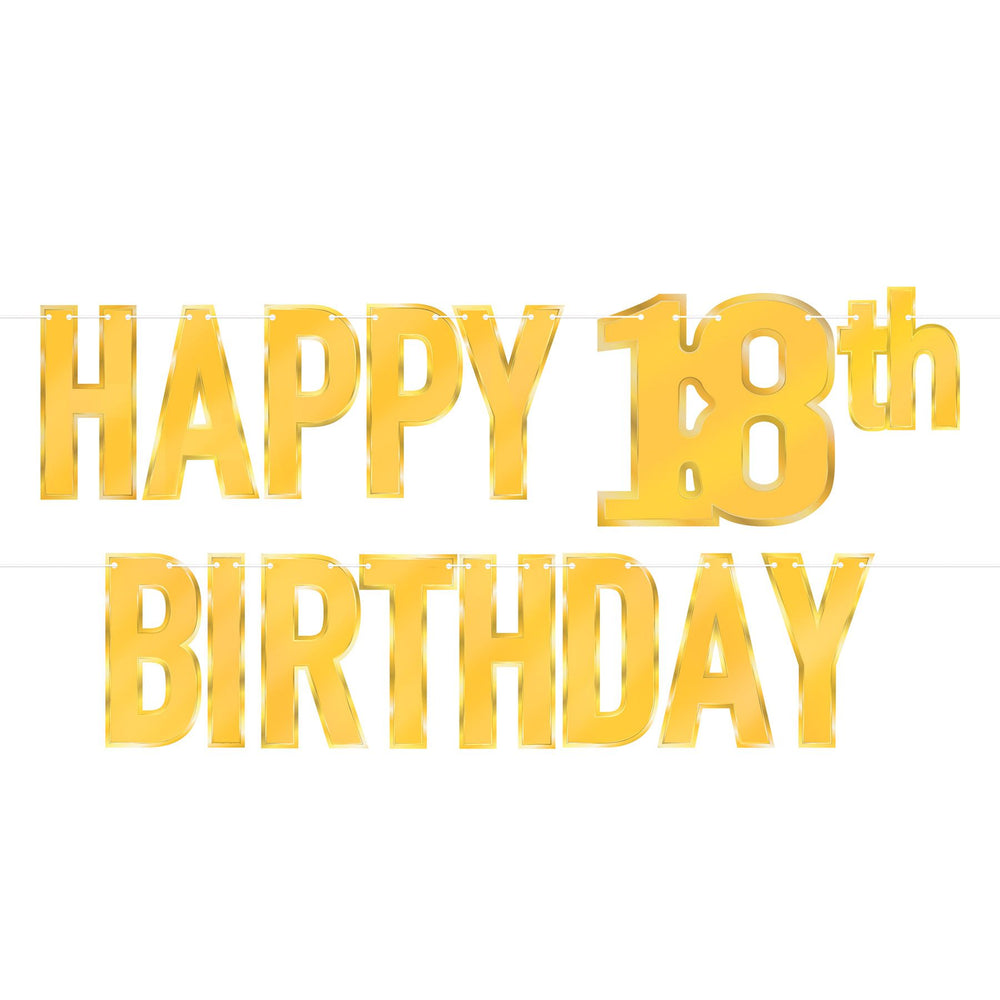 Foil Happy "18th" Birthday Banner