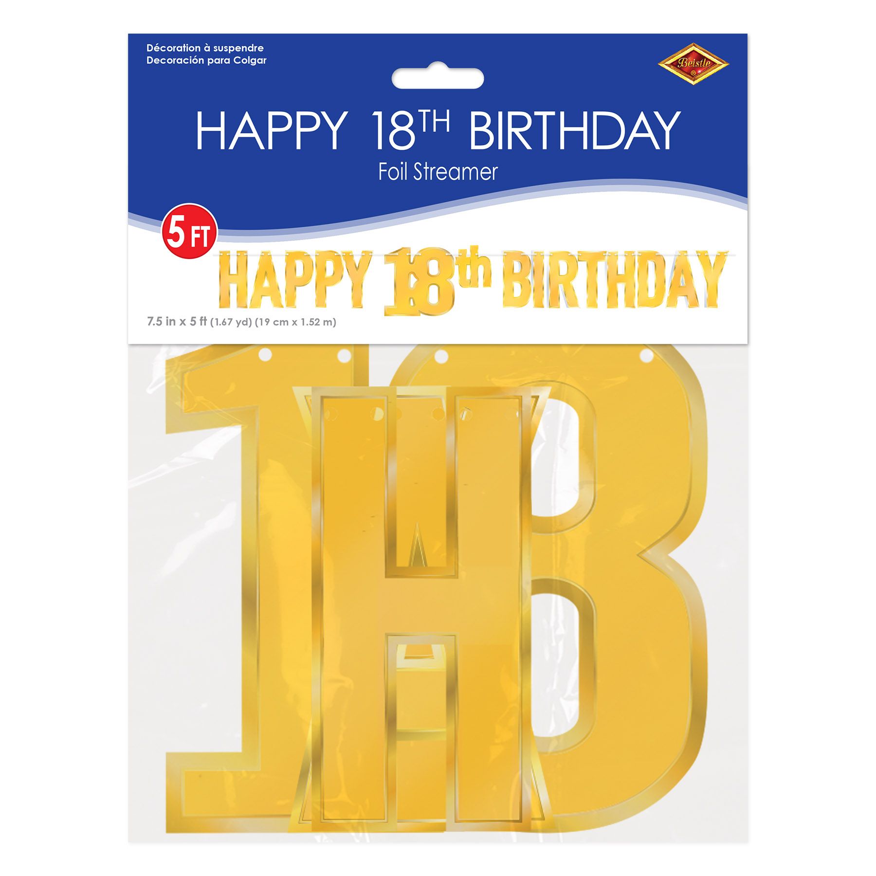 Foil Happy "18th" Birthday Banner