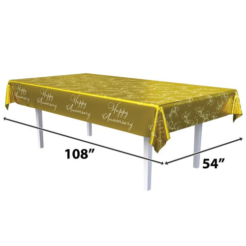 Metallic Happy Anniversary Tablecover
