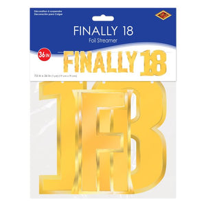 Foil Finally "18" Banner