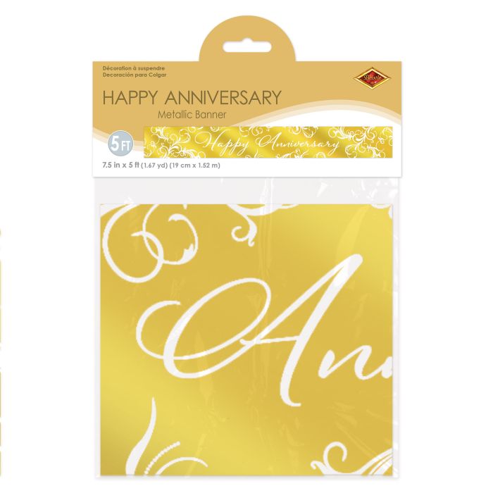 Metallic Happy Anniversary Banner