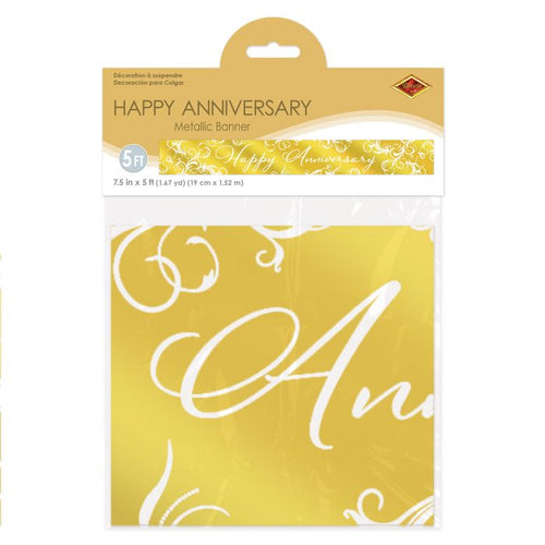 Metallic Happy Anniversary Banner