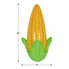 Inflatable corn on the cob with dimensions labeled on a white background