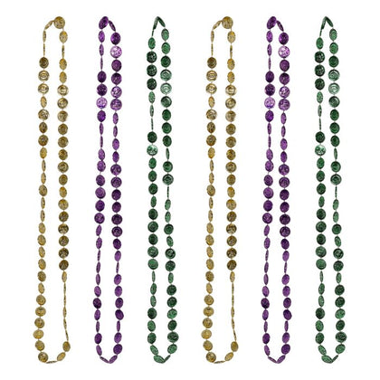 Mardi Gras Coin Beads 6ct