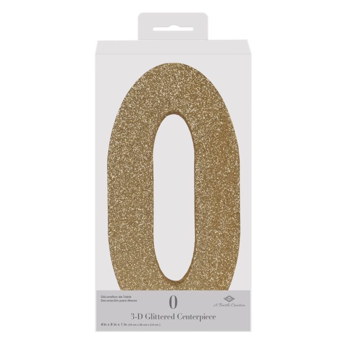 3-D Glittered "0" Centerpiece