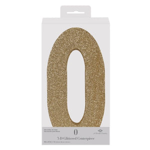 3-D Glittered "0" Centerpiece