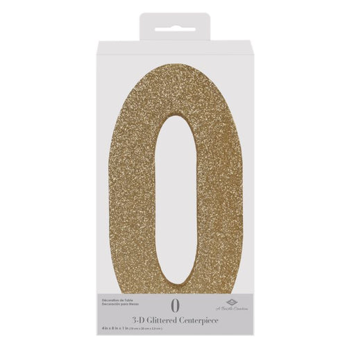 3-D Glittered "0" Centerpiece