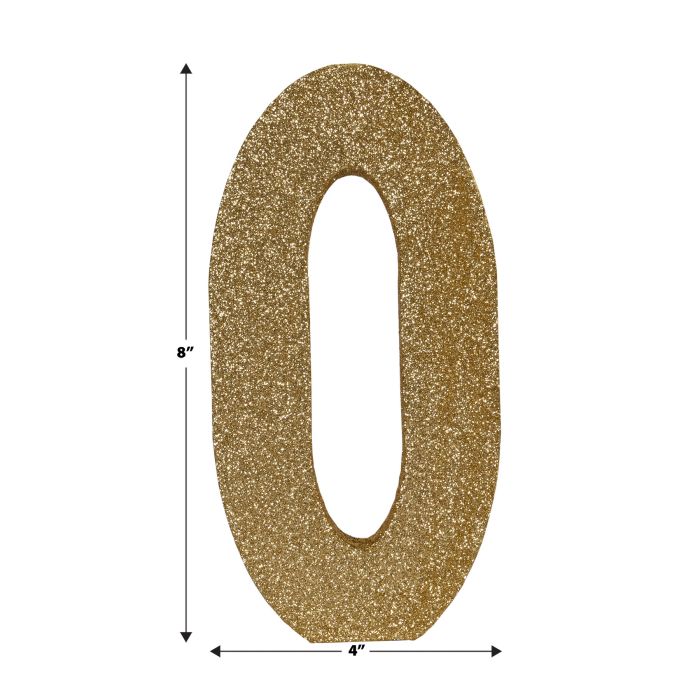 3-D Glittered "0" Centerpiece