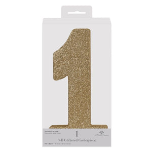3-D Glittered "1" Centerpiece