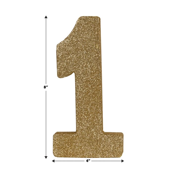 3-D Glittered "1" Centerpiece