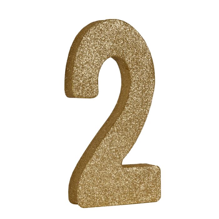 3-D Glittered "2" Centerpiece