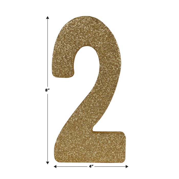 3-D Glittered "2" Centerpiece