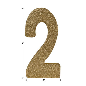 3-D Glittered "2" Centerpiece
