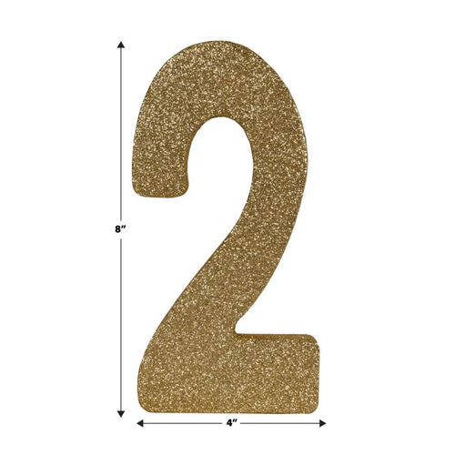 3-D Glittered "2" Centerpiece