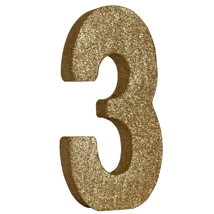 3-D Glittered "3" Centerpiece
