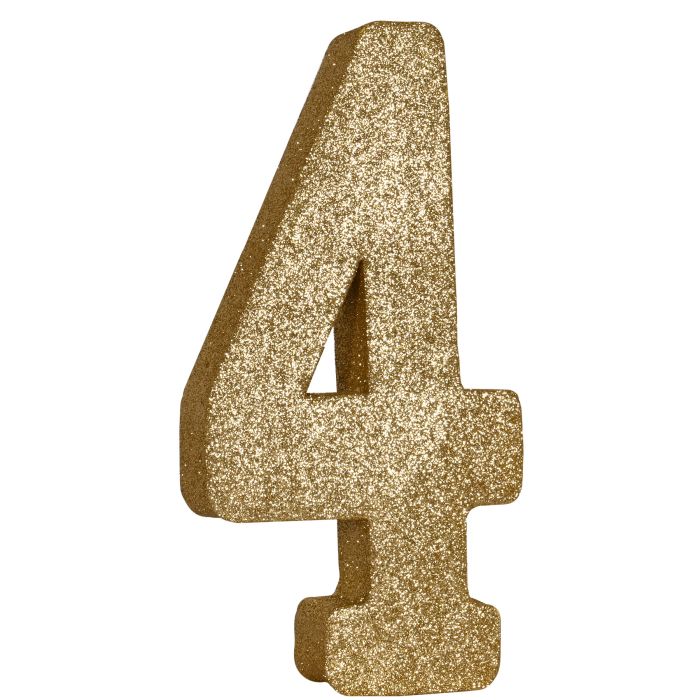 3-D Glittered "4" Centerpiece