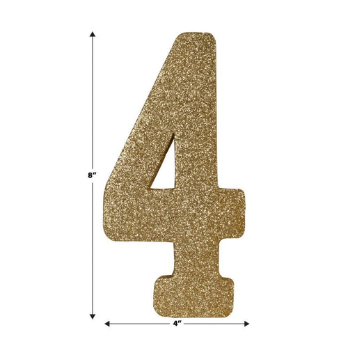 3-D Glittered "4" Centerpiece