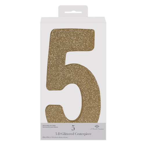 3-D Glittered "5" Centerpiece