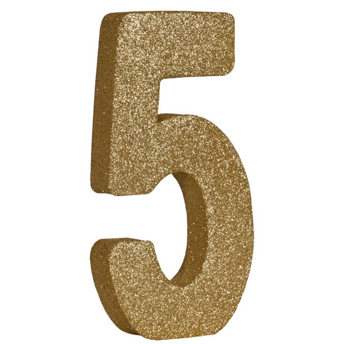 3-D Glittered "5" Centerpiece