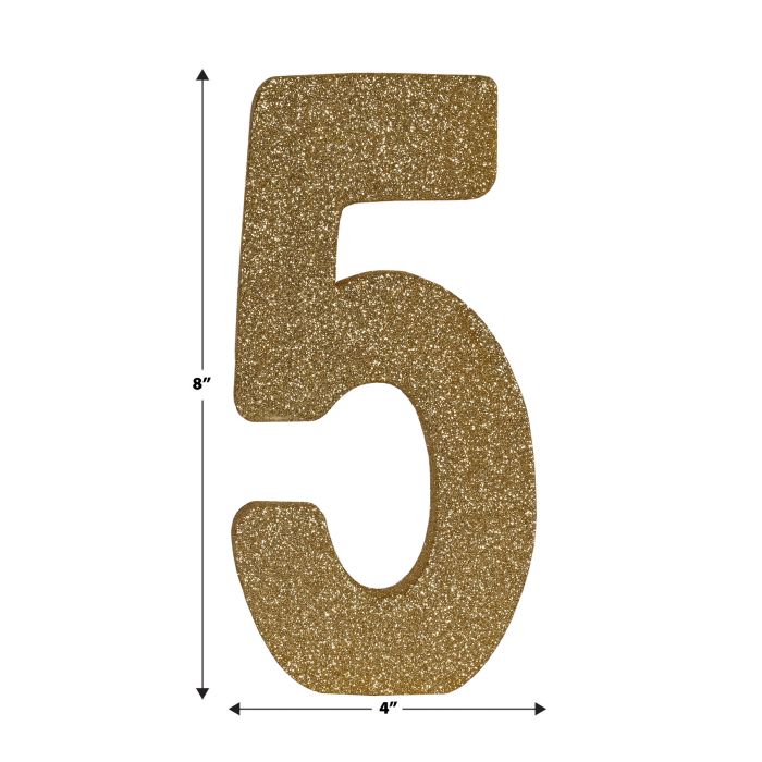 3-D Glittered "5" Centerpiece