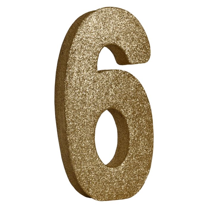 3-D Glittered "6" Centerpiece