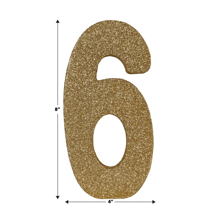 3-D Glittered "6" Centerpiece