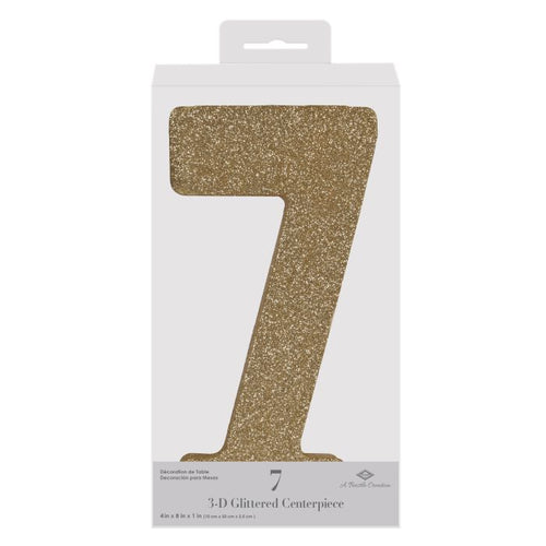 3-D Glittered "7" Centerpiece