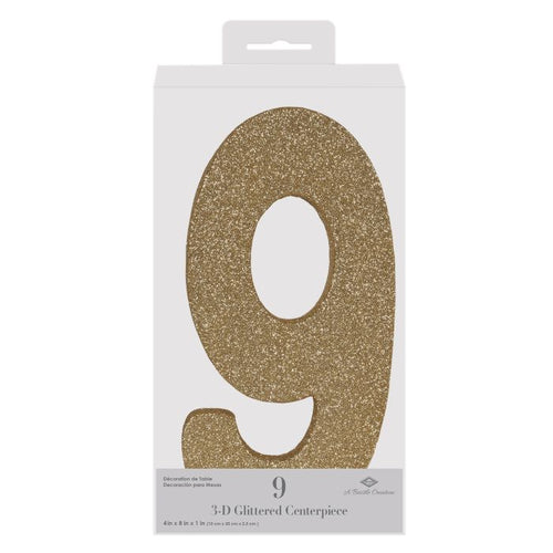 3-D Glittered "9" Centerpiece