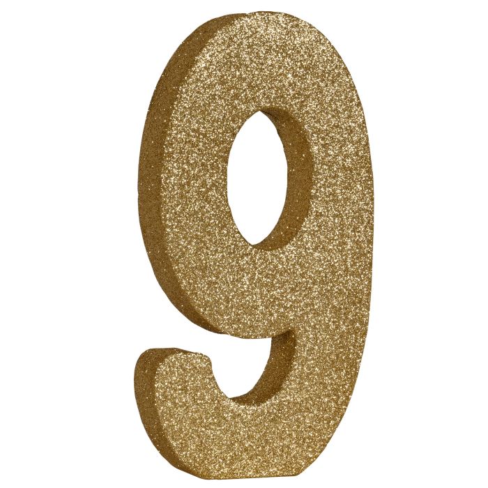 3-D Glittered "9" Centerpiece