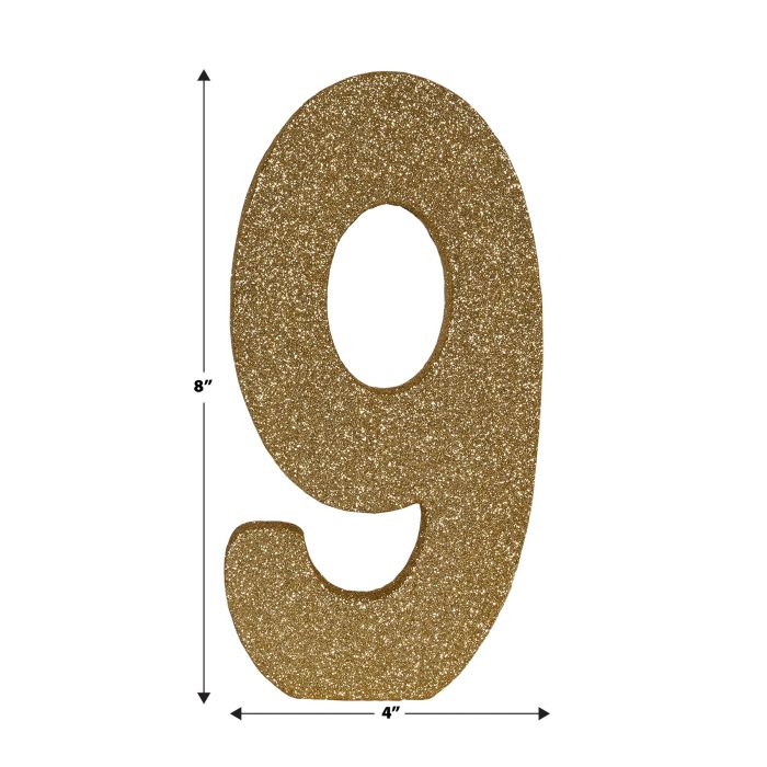 3-D Glittered "9" Centerpiece