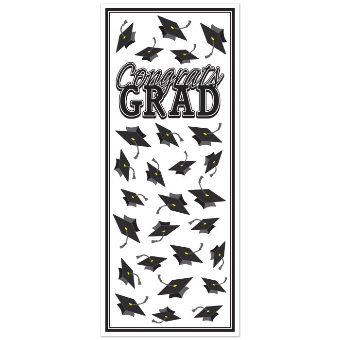 Congrats Grad Door Cover | Black