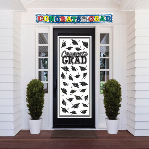 Congrats Grad Door Cover | Black