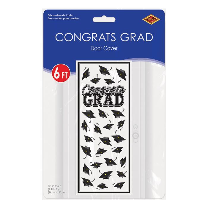 Congrats Grad Door Cover | Black
