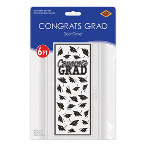 Congrats Grad Door Cover | Black