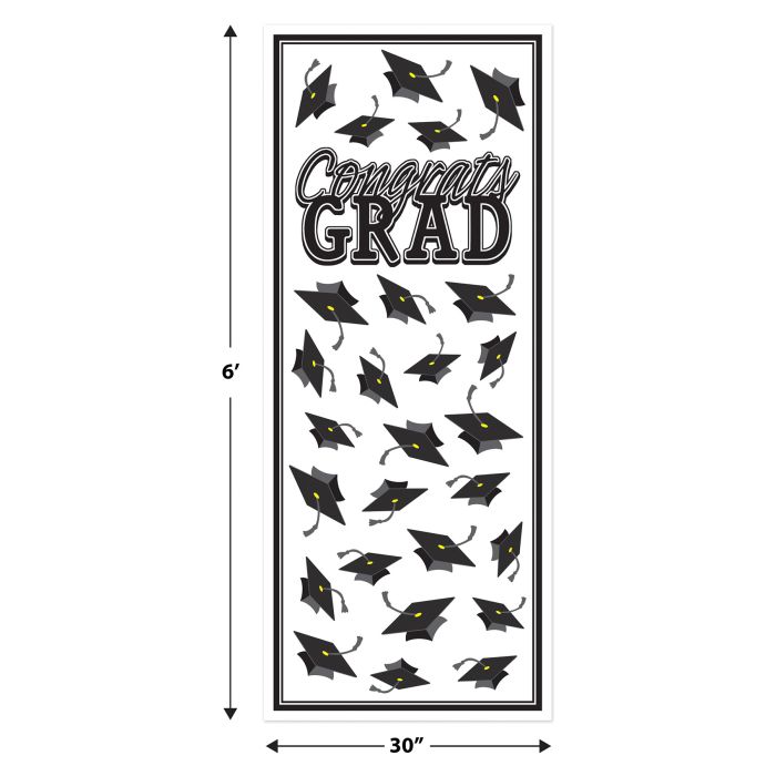 Congrats Grad Door Cover | Black