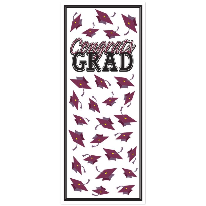 Congrats Grad Door Cover | Burgundy